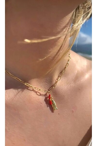 Asia by Leuvoié Asia By Leuvoie Kırmızı İpli Balık Figürlü Şans Kolyesi