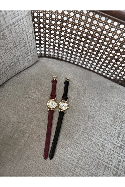 Sade Saat Retro Minimal Vintage Deri Kordon Kadın Kol Saati