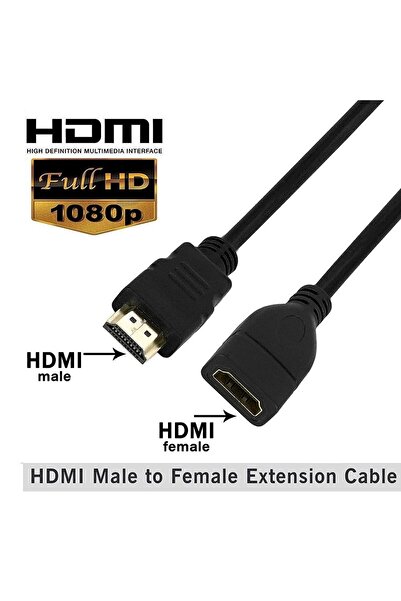 Anunnaki 30 cm HDMI Erkek - Dişi Uzatma Kablosu TV HDMI Kablo Uzatıcı