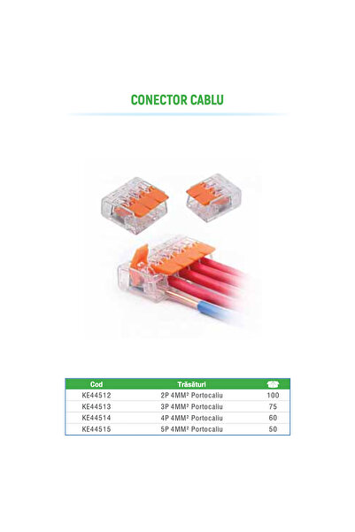 Klaus Orange Cable Connector .4P 32A/450V 4Mm², 50 Pieces, KE44514 (50/60)