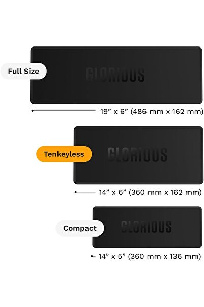 Glorious 75% Keyboard Pad - Stitched Edges, Washable, Non-Slip - Black