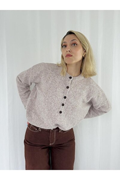 Retrobird سترة تريكو بأزرار أمامية بلون رملي