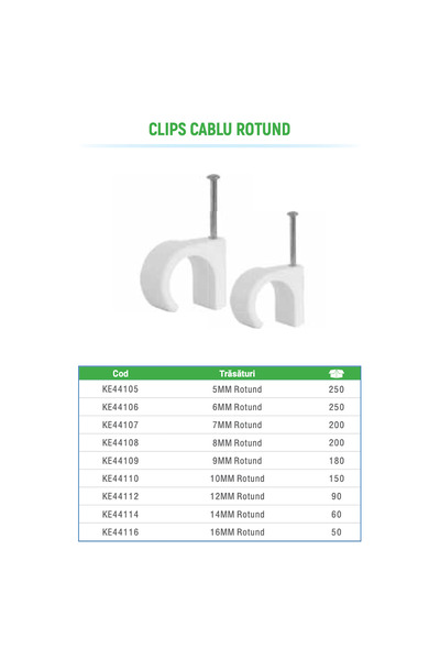 Klaus Round Cable Clamp 7Mm, 100 Pieces, KE44107 (100/200)