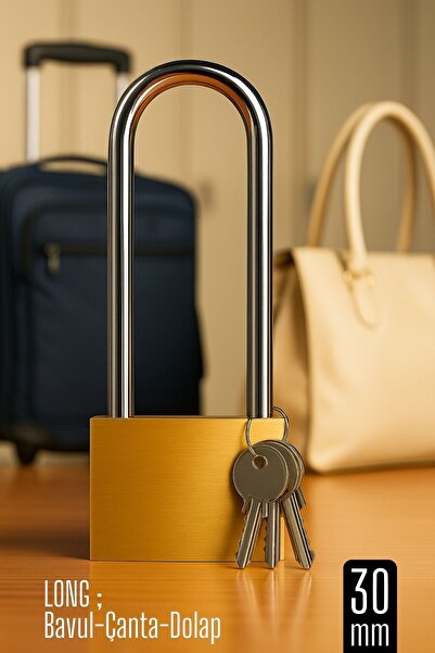 Transformacion قفل طويل بطول 30 مم للحقائب والحقائب - مع 3 مفاتيح، للخزانة والسفر