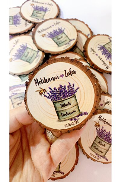 Pantoworks AHŞAP MAGNET AĞAÇ DİLİM DESEN ( 10 ADET )