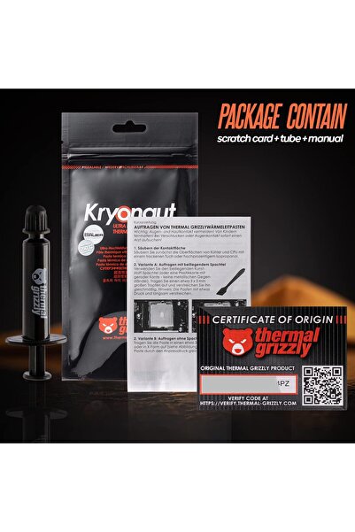 Thermal Grizzly معجون حراري Kryonaut (1 جرام) - Thermal Grizzly، وحدة معالجة ...