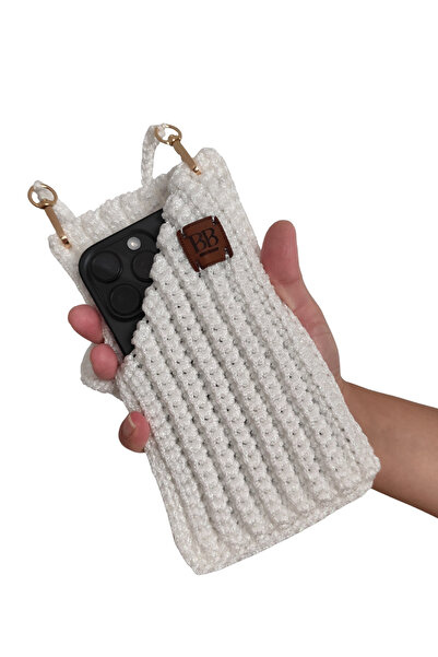 BB BİBUTİKSHOP Handmade Knitted Strap Phone Bag – Stylish and Practical Crossbody Bag Accessory