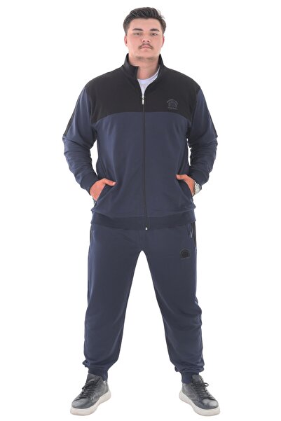 marufshop Мъжки плюс размер до 154 кг Подходящ размер 2-слоен прав яка с цип спортен екип