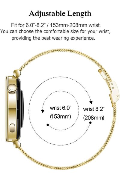 Other Delele Stainless Steel Mesh Watch Band 18mm – Compatible with Huawei GT4 41mm, Fossil Q
