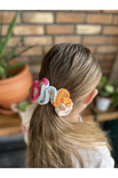 chipiques Scrunchie maxi colorat pentru copii, croșetat - tricotat manual, el...