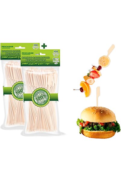 Pescador أعواد الطعام، مجموعة أعواد للمقبلات والأطعمة الخفيفة (مجداف طويل، 20...