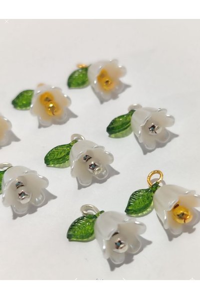 Mutlu Bujiteri Hobi Aksesuar 3D Acrylic Flower Beads (10 Pieces)