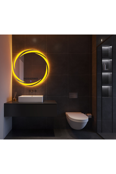 L' CAPO Mdrno Amber Led'li Lazer Kumlamalı Lavabo & Banyo Aynası (Dokunmatik ...