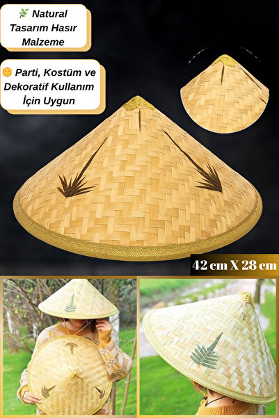 Tamsena Store Naturel Vietnam Şapka – Hasır Konik Tasarım – Parti, Kostüm ve ...