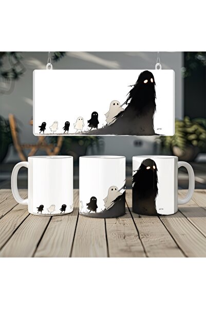 Beramussa كوب العائلة الشبحية - كوب ذو طابع مخيف - هدية تعكس روح الهالوين