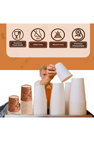 Pescador Paper Cups 6oz (50 Pack) Disposable Coffee Cups for Hot & Cold Drinks