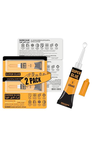 Pescador غراء فائق شفاف متعدد الأغراض 3 جرام (عدد 2)