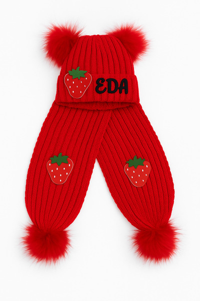 UESKİDS Kırmızı Atkı bere İsimli