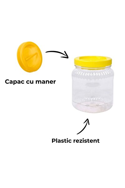 OEM Set of PET jars 1500 ml with lid, 16 pieces, transparent