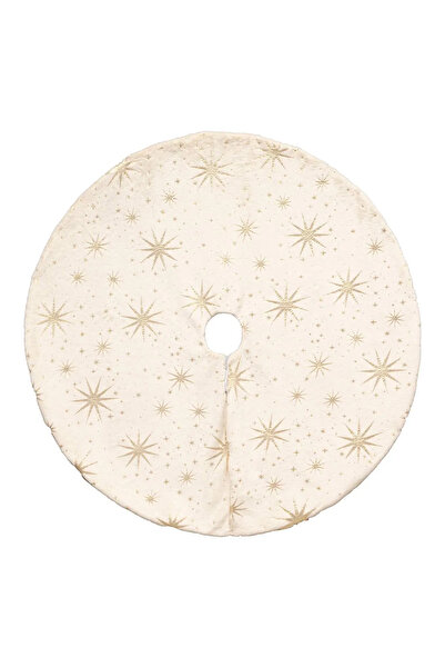 OEM Covoras de pus sub bradul de Craciun, diametru 90 cm, cu stele aurii, alb