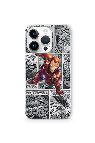 FLAMENKO iPhone 13 Pro Uyumlu Çizgi Roman Tema Desenli Şeffaf Telefon Kılıfı