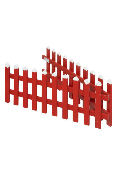 Optim Solution Gard decorativ din lemn, decorațiune de Crăciun, 90x20x4 cm, roșu