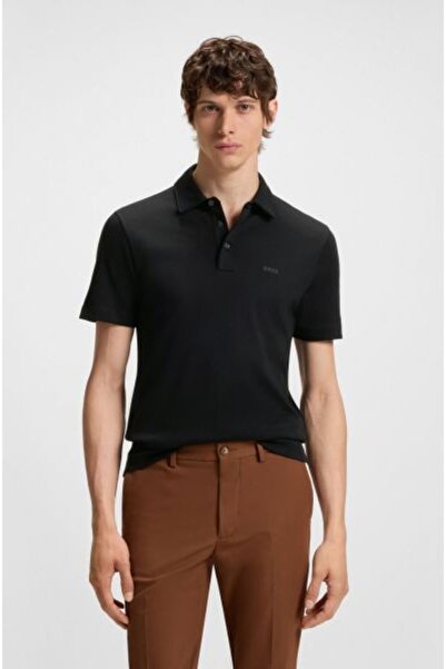 BOSS Organik Pamuklu Slim Fit Düğmeli Polo T Shirt Erkek Polo 50471335 001