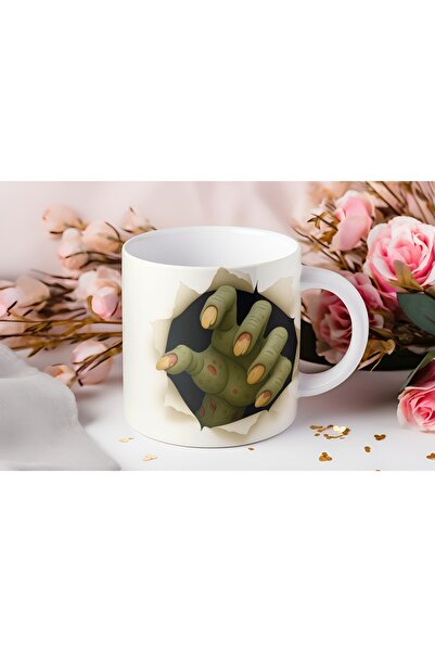 Beramussa كوب على شكل يد وحش أخضر ثلاثي الأبعاد - كوب بتصميم مخلب ذو تأثير عميق - بدون نقش