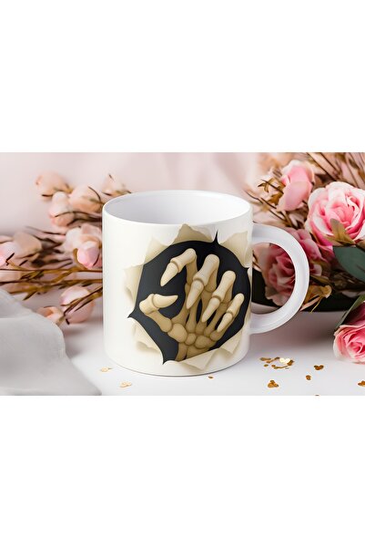 Beramussa كوب على شكل هيكل عظمي ثلاثي الأبعاد - كوب على شكل يد عظمية مخيف بطا...