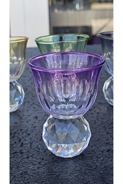 Keopsantique home 6-Piece Glass Turkish Delight Bowl Purple