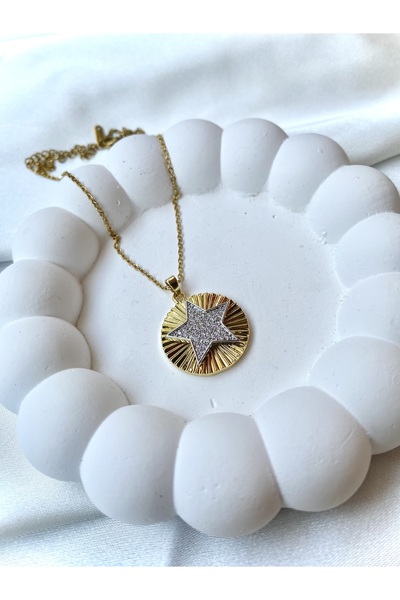 stainless steell Plate Star Steel Necklace