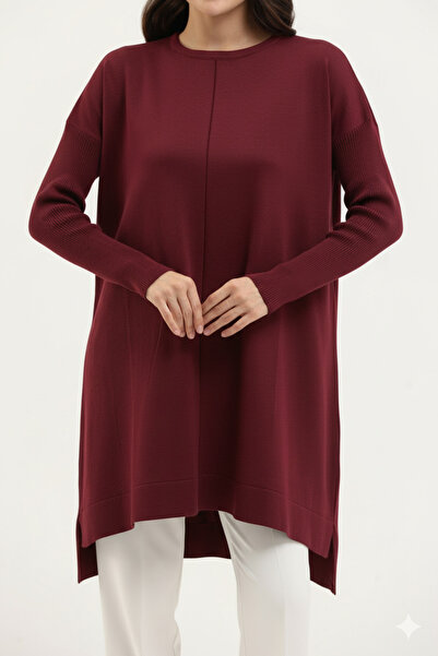 CELT Women's Mercerized Knitwear Tunic - Burgundy
