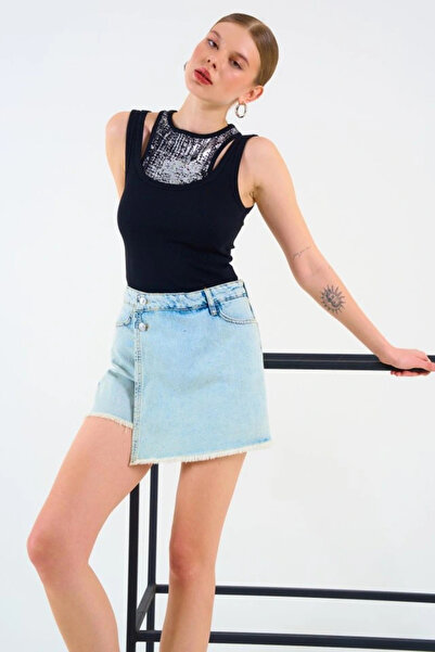 modamtn Printed Halter Neck Camisole Tank Top Black