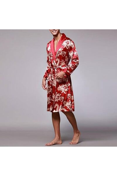 Margoun Gents Dragon Robe Gowns Pajamas Lingerie Nightgowns Men Kimono Bathrobe Hombres Pijama WP033