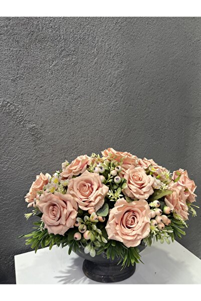 SürprizÇiçekEvi Özel Seramik Saksıda Pembe Güller Aranjmanı