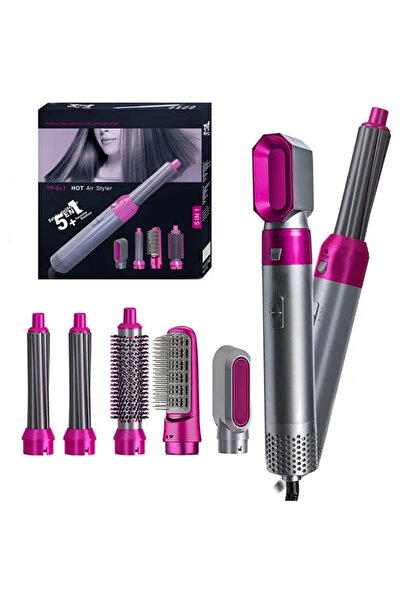 Twinkle Mart 5 In 1 Hot Air Styler Electric Hot Air Brush Multifunctional Hair Comb Dryer Straightener Curler And
