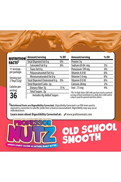 PROFESSOR NUTZ ™ Peanut Butter Old School Smooth – 352g | Natural, Creamy, No Added Sugar or Pres