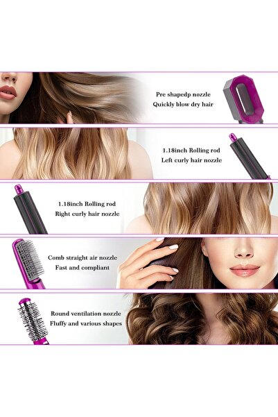 Generic 5-in-1 Multi-Function Hair Dryer & Styler - Drying, Curling, Straightening, Volumizing, Smoothing