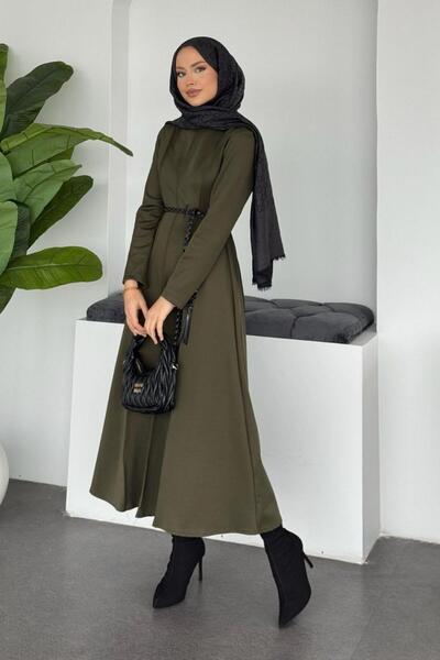 Şulemoda Giyim فستان إلين الغاطس باللون الكاكي