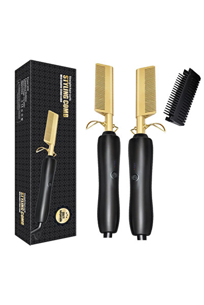 Generic Professional Hair Straighteners Electric Hot Comb Curler Brush Heating Comb