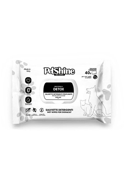 petshine مناديل مبللة لإزالة السموم 40 قطعة