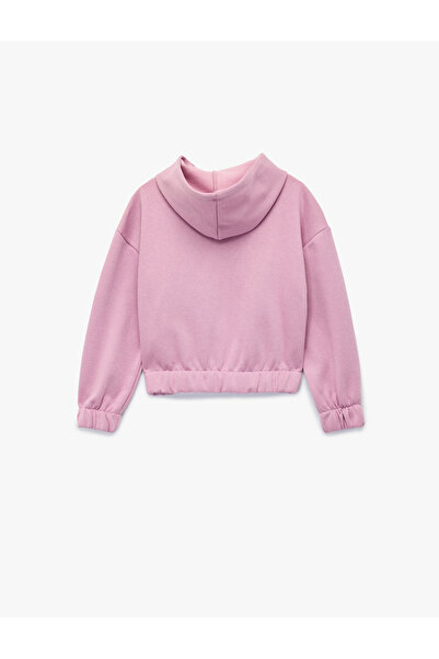 Koton Pamuklu Uzun Kollu Kapşonlu Baskılı Sweatshirt