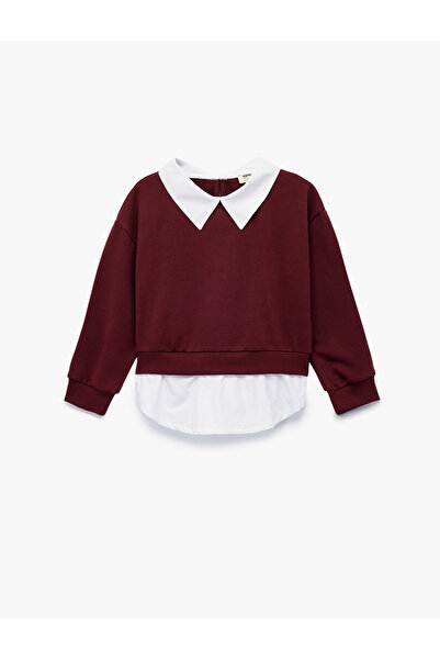 Koton Gömlek Yaka Detaylı Uzun Kollu Okul Sweatshirt