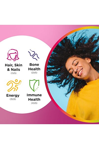 Centrum MultiGummies Multi+ Beauty Dual Action Multivitamin, Biotin for Hair Skin Nails, Cherry/Berr