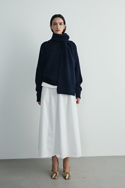 Suud Collection Navy Blue Bella Knitwear Scarf