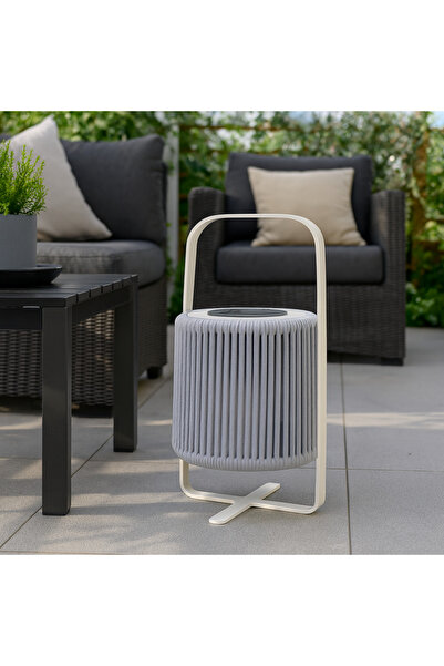 Ebticar Modern Outdoor Lantern with Soft Ambient Light-Grey