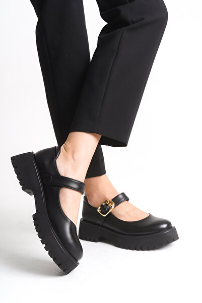 PASSAGE SHOES Women's Ballerina Thick Sole Casual Shoes 4061 Black Skin