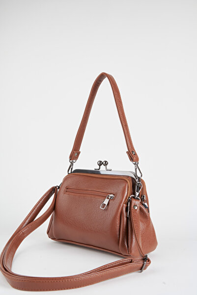 Vivaq Women's Tan Butterfly 4-Compartment Lined Handbag and Shoulder Bag with Zipper Closure