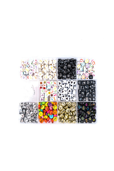 TSUMAB مجموعة صنع الخرز بنفسك - مجموعة مجوهرات من الخرز على شكل أبجدية ورموز ...