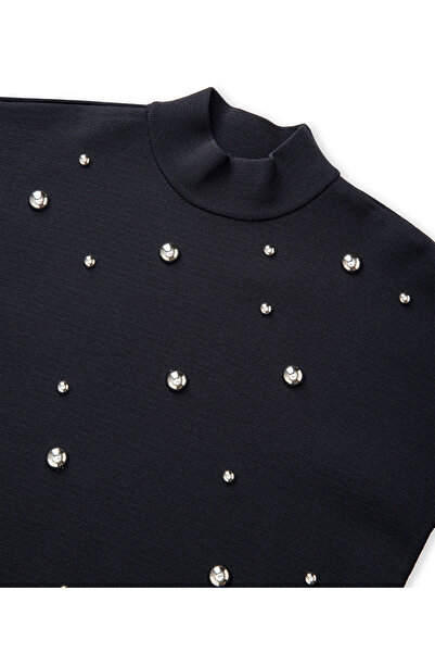 İpekyol Metal aksesuarlı dik yaka triko